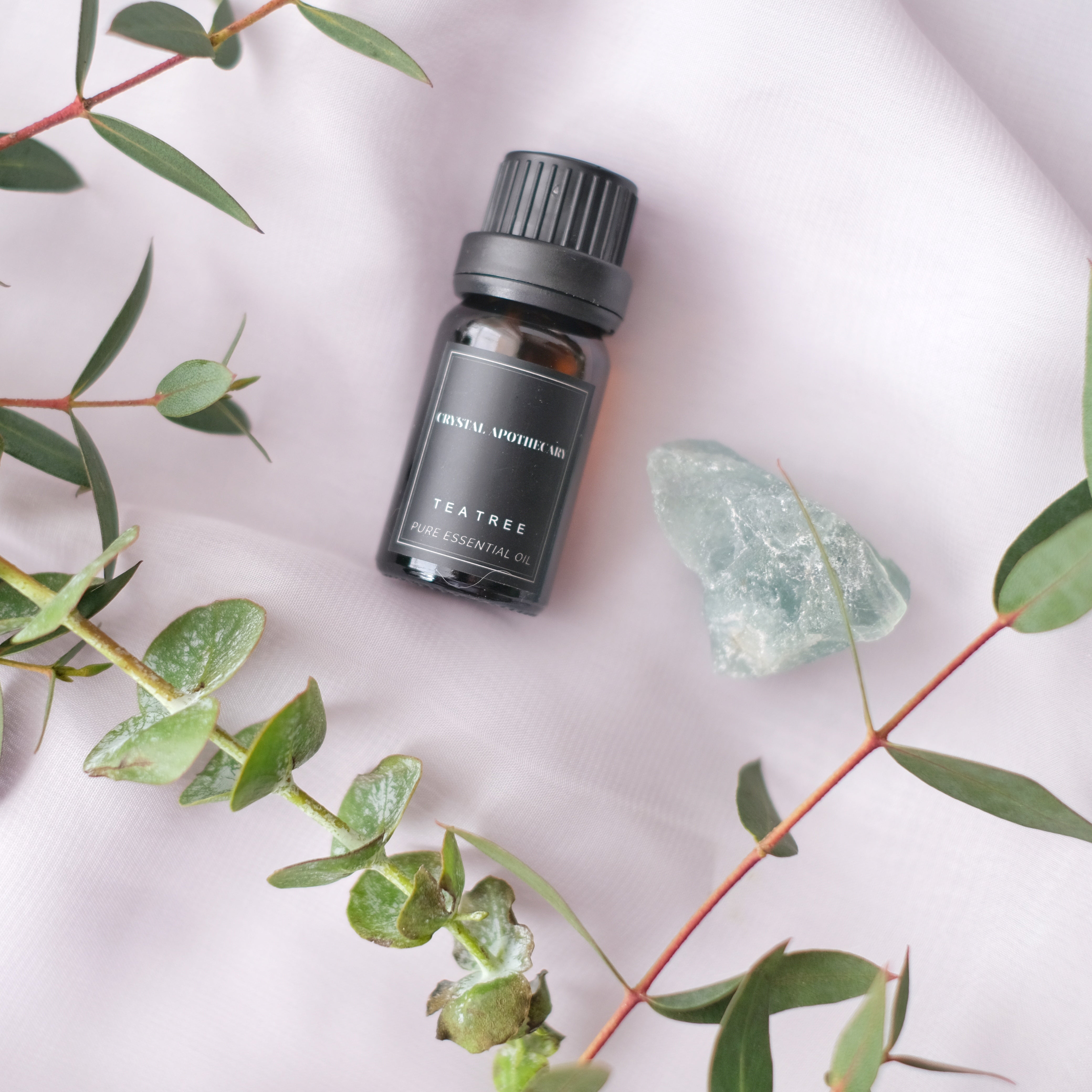 Tea Tree Pure Essential Oil with Green Fluorite